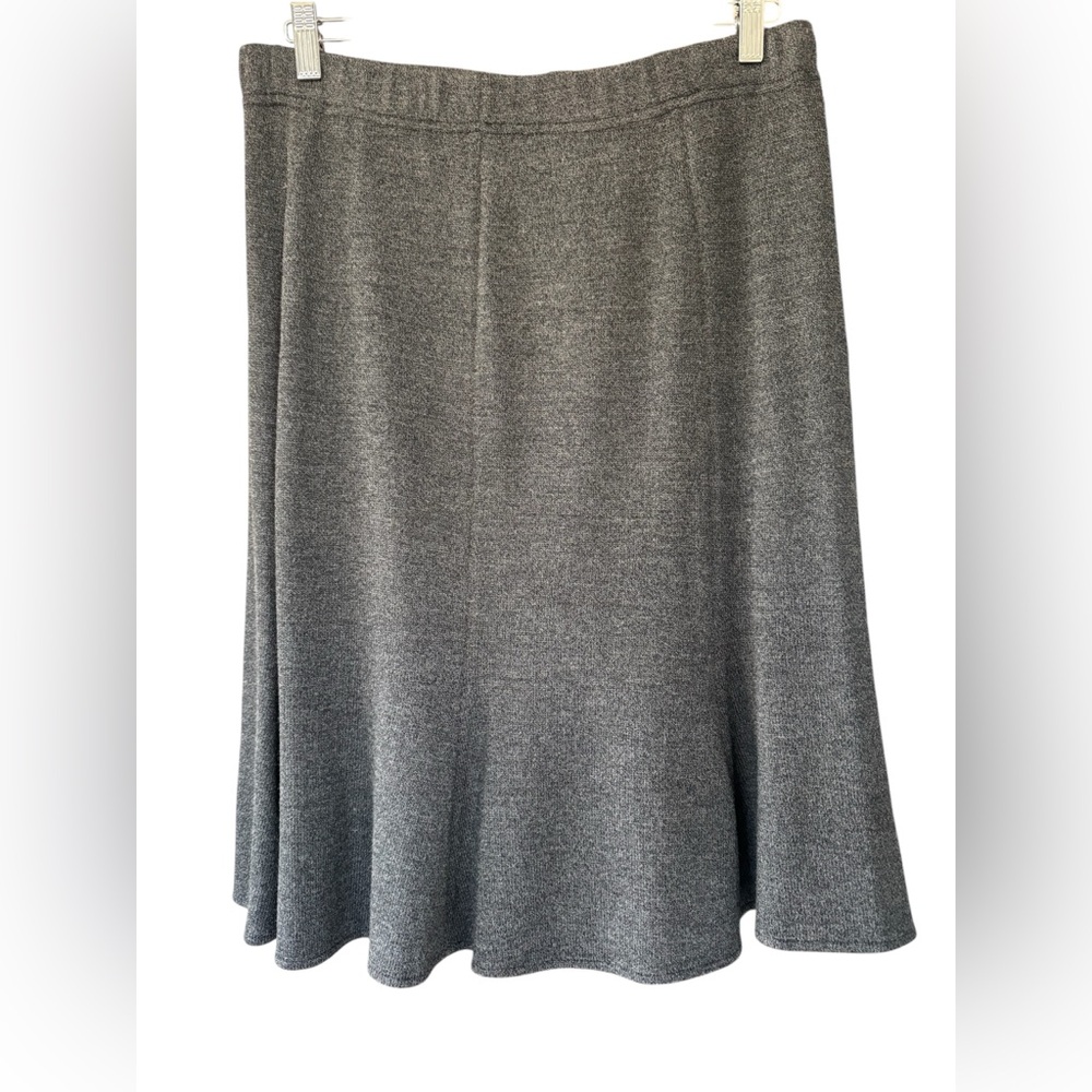St. John Collection Gray A-Line Midi Skirt